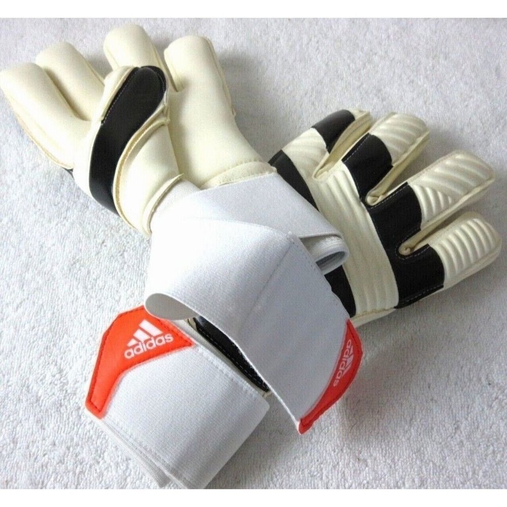 Men's Adidas Soccer Classic Pro Goalie Gloves White Black Seamless Touch NWT - Picture 3 of 7